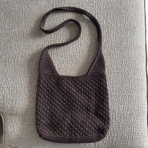 Stylish Brown Crochet Shoulder Bag